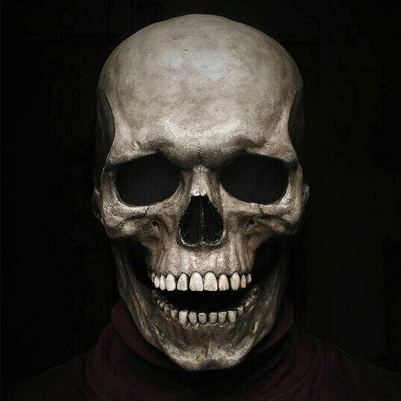 Full Head Skull Mask with Movable Jaw