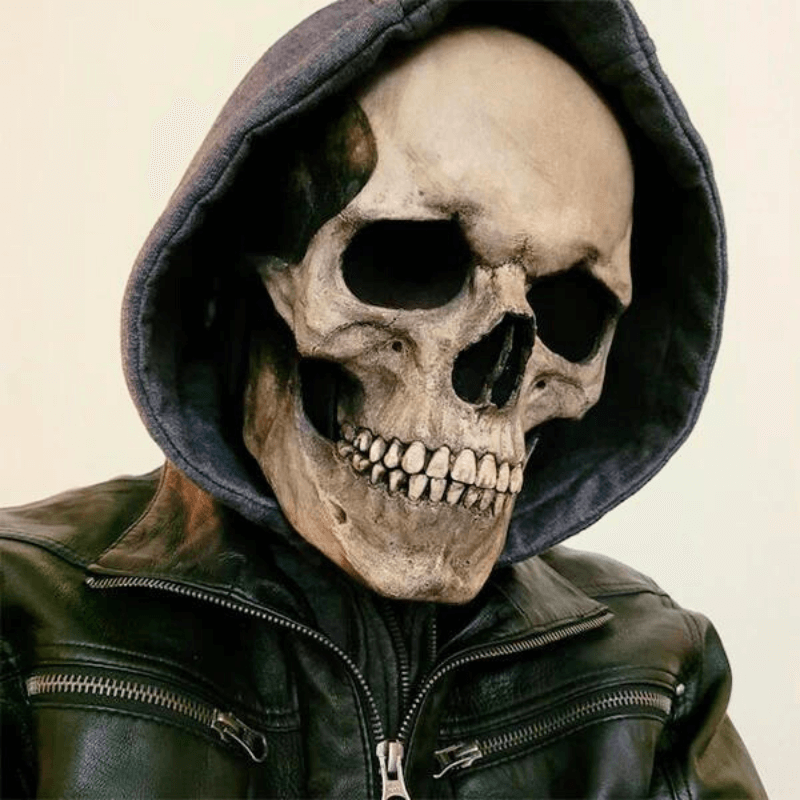 Full Head Skull Mask with Movable Jaw