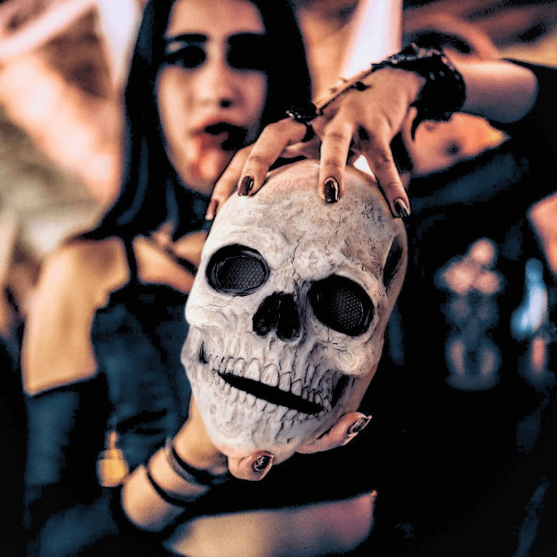 Full Head Skull Mask with Movable Jaw