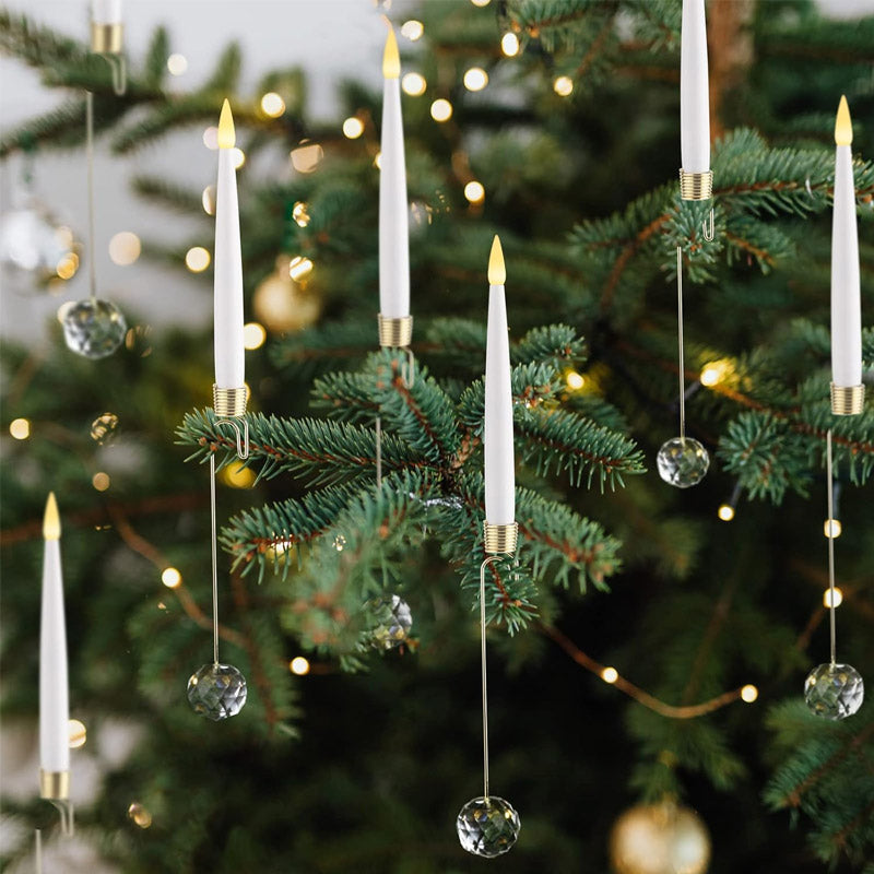 10-Pack Flameless Taper Christmas Tree Decoration Candles
