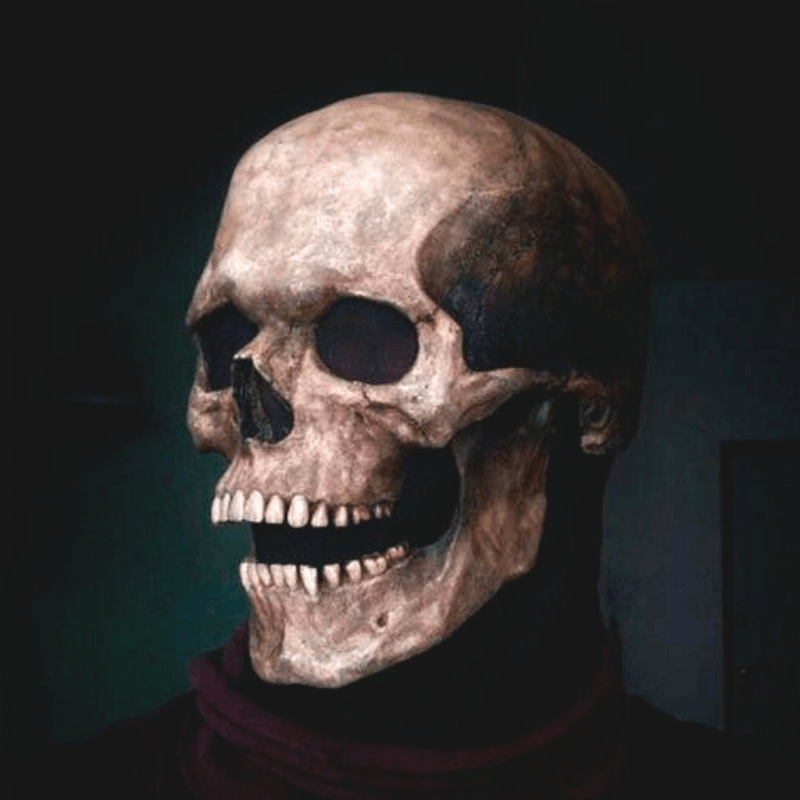 Full Head Skull Mask with Movable Jaw