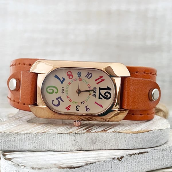 🎁Vintage Leather Quartz Stone Women's Watch