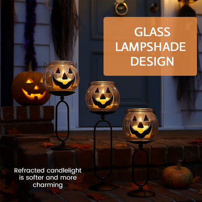 Pumpkin Glass Candlestick