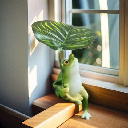 Little frog sheltering from the rain